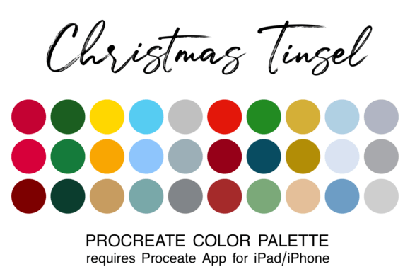Download Christmas Tinsel Procreate Color Palette - Christmas Collection
