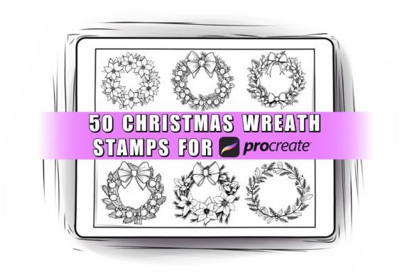 Download 50 Christmas Wreath Procreate Stamps - Premium Resources