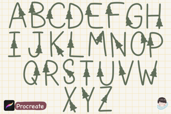 Download Christmas Alphabet Procreate Brushes, - Christmas Collection