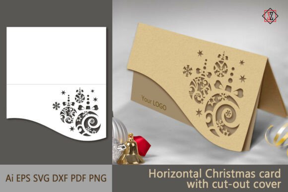 Download Horizontal Christmas Card with Cut-out C - Christmas Collection