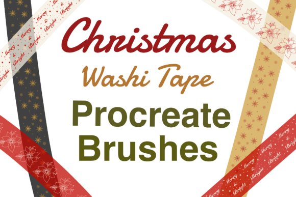 Download Christmas Washi Tape Procreate Brush Set - Christmas Collection