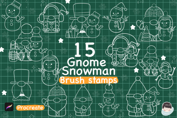 Download 15 Christmas Procreate Stamps - Christmas Collection