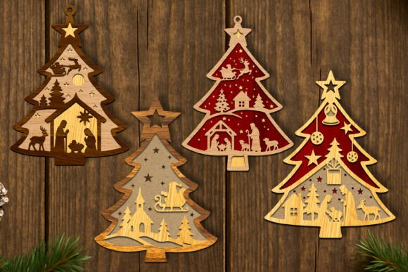 Download Laser Cut Christmas Tree Ornament Bundle - Christmas Collection