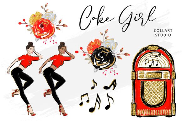 Download Coke Girl, Fashion Illustrations, Retro - Premium Resources