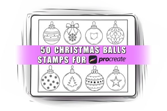 Download 50 Christmas Balls Procreate Stamps Brus - Christmas Collection