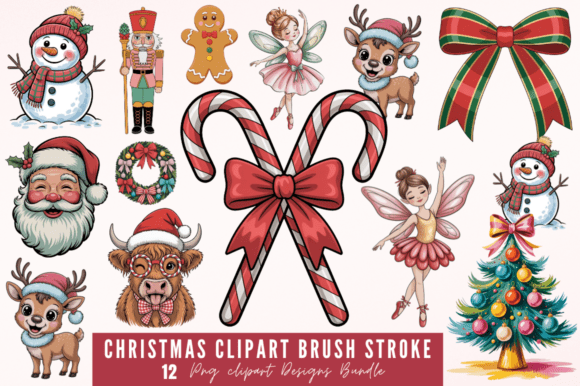 Download Christmas Clipart Brush Stroke PNG Desig - Christmas Collection