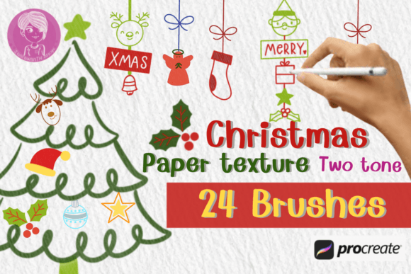 Download Christmas Paper Texture Brush Stamps - Christmas Collection