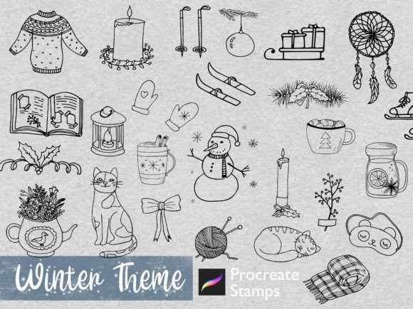 Download Procreate Winter Stamp Christmas Drawing - Christmas Collection