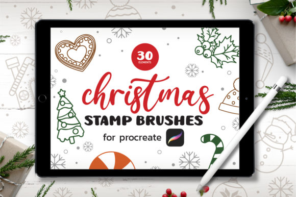 Download 30 Christmas Procreate Stamp Brushes - Christmas Collection