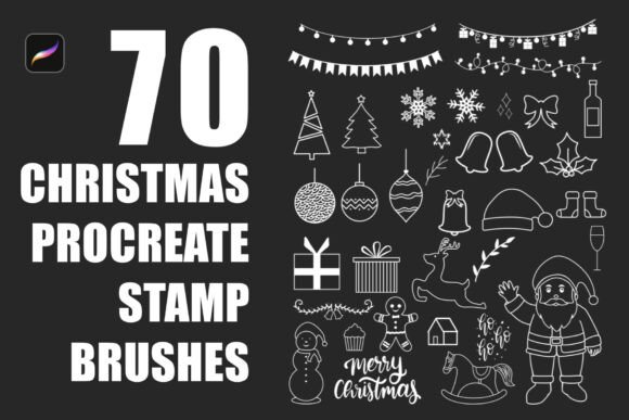 Download Christmas Procreate Stamp Brushes - Christmas Collection