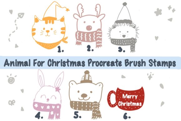 Download Animal for Christmas Procreate Brush - Christmas Collection