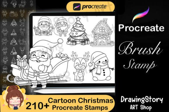 Download 210+ Procreate Cartoon Christmas Stamps - Christmas Collection