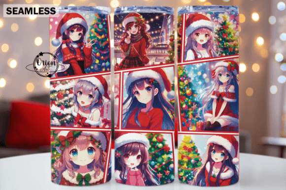 Download Christmas Girl Anime Style Tumbler Wrap - Christmas Collection