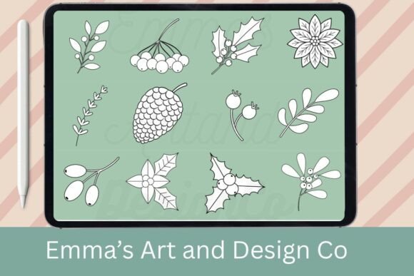 Download 12 Christmas Foliage Procreate Brushes - Christmas Collection