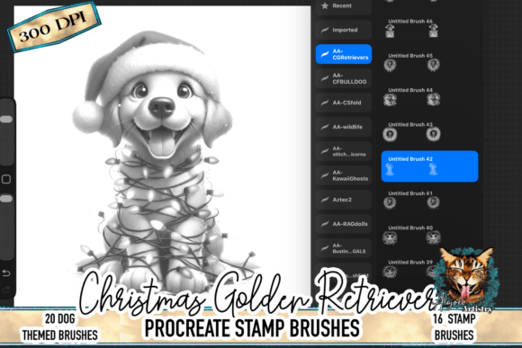 Download Christmas Golden Retriever Procreate - Christmas Collection