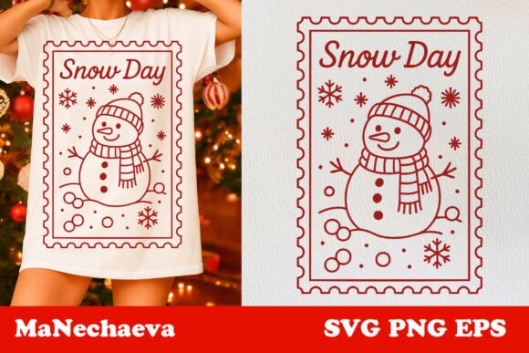 Download Winter Stamp Christmas Snowman SVG - Christmas Collection